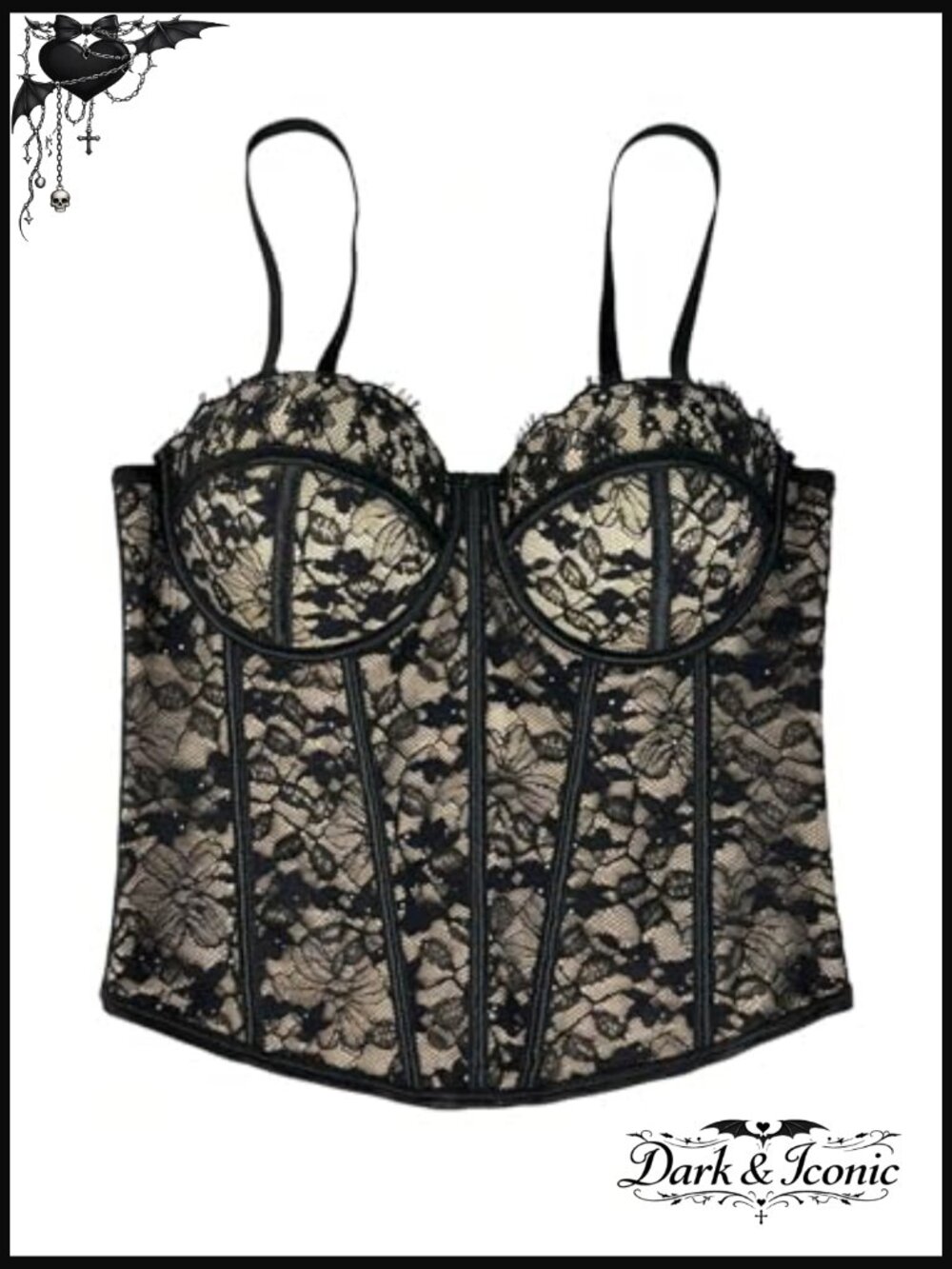 Floral Lace Crop Bustier Corset Top Y2K Rave Outfits Going Out - Picture 4 of 6